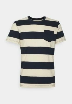 TOM TAILOR SLUB - Basic T-shirt - Navy Cream