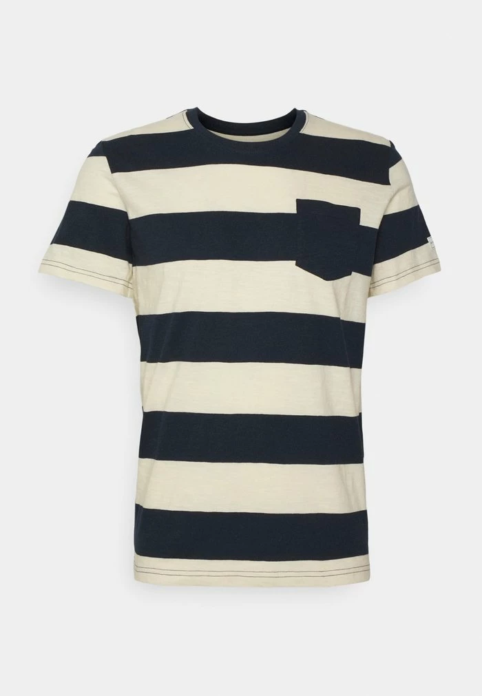 TOM TAILOR SLUB - Basic T-shirt - Navy Cream 3 TOM TAILOR SLUB - Basic T-shirt - Navy Cream