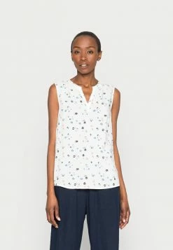 TOM TAILOR SLEEVELESS - Blouse - Offwhite Flower Design