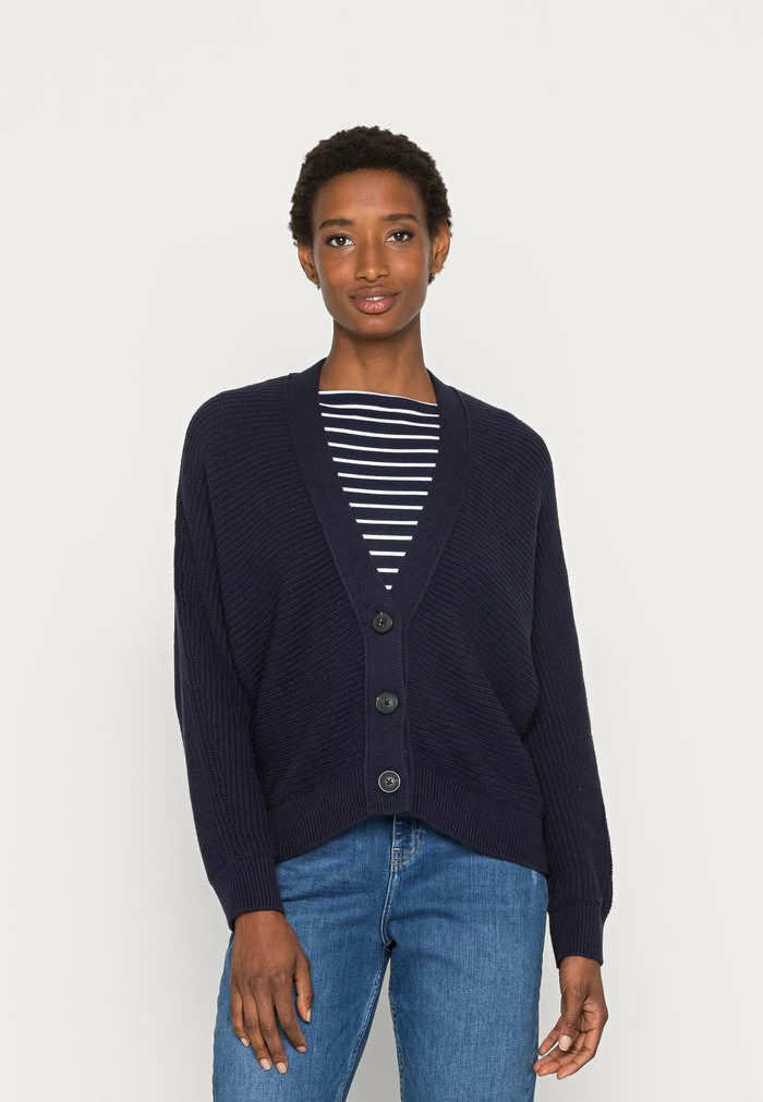 TOM TAILOR CARDIGAN BATWING - Cardigan - Navy Midnight Blue 3 TOM TAILOR CARDIGAN BATWING - Cardigan - Navy Midnight Blue