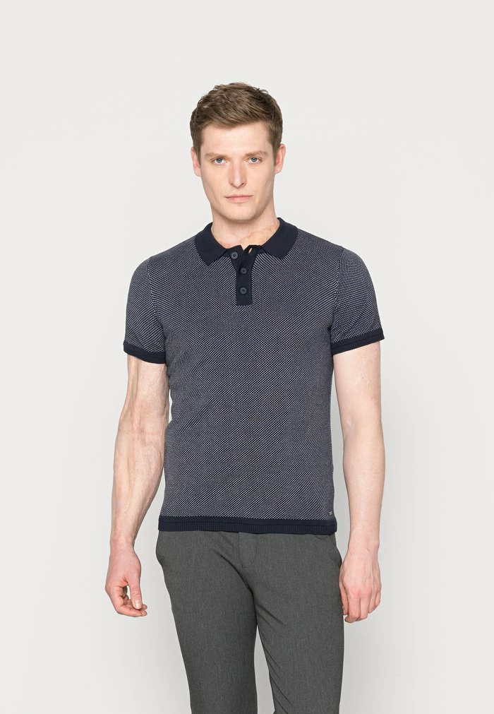 TOM TAILOR KNITTED - Polo Shirt - Navy White Bridseye 3 TOM TAILOR KNITTED - Polo Shirt - Navy White Bridseye
