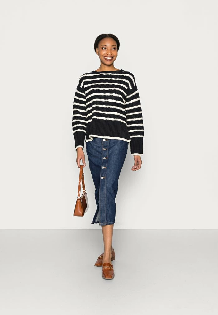TOM TAILOR STRIPED - Jumper - Soft Beige Navy 4 TOM TAILOR STRIPED - Jumper - Soft Beige Navy - Image 2