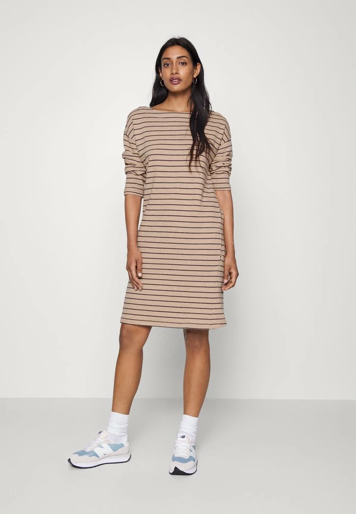 TOM TAILOR DRESS WITH STRUCTURE - Day Dress - Beige/anthracite 4 TOM TAILOR DRESS WITH STRUCTURE - Day Dress - Beige/anthracite - Image 2