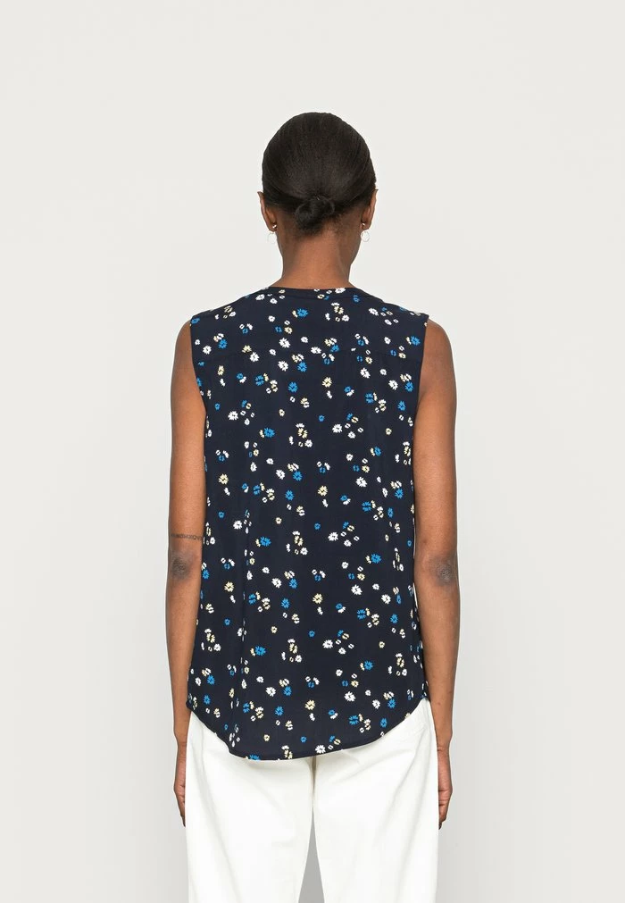 TOM TAILOR SLEEVELESS - Blouse - Navy Flower Design 5 TOM TAILOR SLEEVELESS - Blouse - Navy Flower Design - Image 3