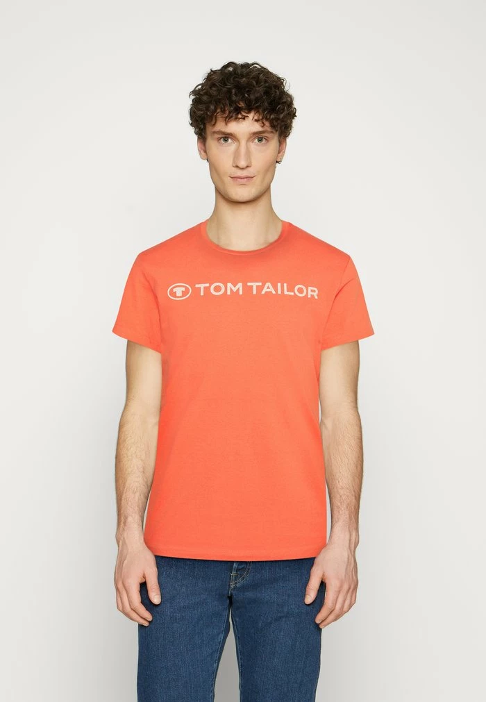 TOM TAILOR CREWNECK LOGO - Print T-shirt - Soft Peach Orange 3 TOM TAILOR CREWNECK LOGO - Print T-shirt - Soft Peach Orange