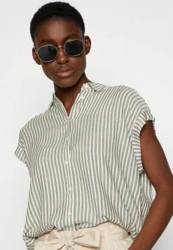 TOM TAILOR Button-down Blouse - Olive/white -TOM TAILOR online store 761c437004db410e98b1781e8477ffcc