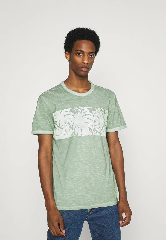 TOM TAILOR OVERDYED PANEL - Print T-shirt - Light Mint Green 3 TOM TAILOR OVERDYED PANEL - Print T-shirt - Light Mint Green