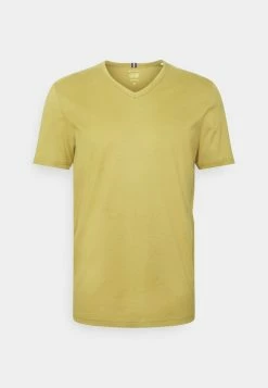TOM TAILOR PEACHED V NECK - Basic T-shirt - Wooden Moss Green