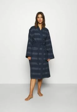 TOM TAILOR WELLNESS KIMONO BATHROBE - Dressing Gown - Navy