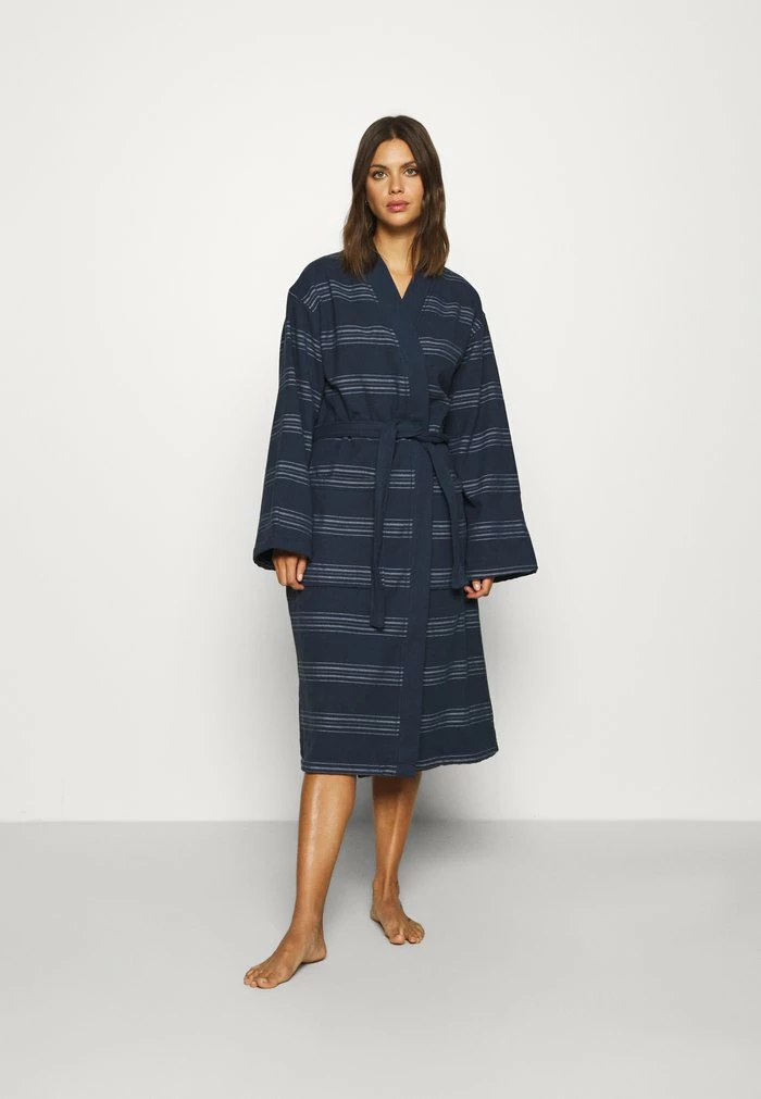 TOM TAILOR WELLNESS KIMONO BATHROBE - Dressing Gown - Navy 3 TOM TAILOR WELLNESS KIMONO BATHROBE - Dressing Gown - Navy