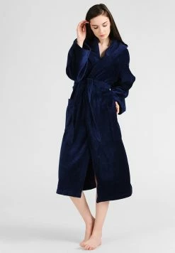 TOM TAILOR BASIC VELOURS - Dressing Gown - Navy -TOM TAILOR online store 777e7ed392124c70bea1269d7dff361d