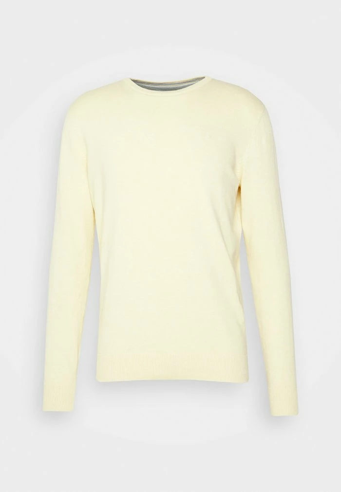 TOM TAILOR BASIC CREW NECK SWEATER - Jumper - Soft Straw Yellow Melange 6 TOM TAILOR BASIC CREW NECK SWEATER - Jumper - Soft Straw Yellow Melange - Image 4