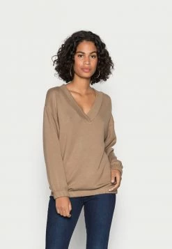 TOM TAILOR V-NECK - Sweatshirt - Dark Sepia