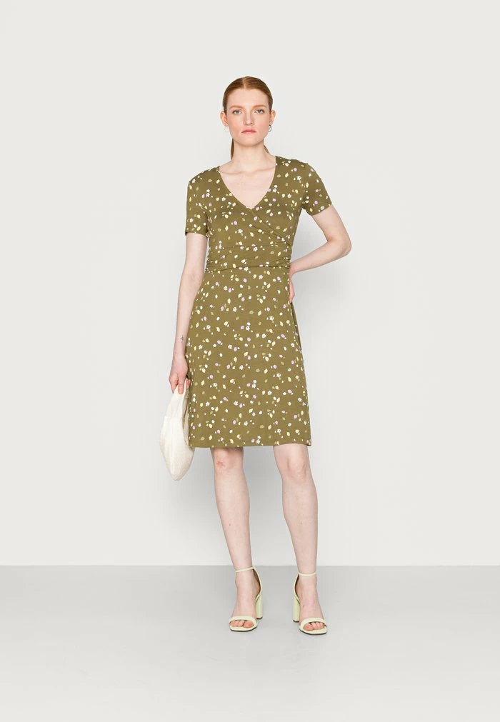 TOM TAILOR PRINTED DRESS - Jersey Dress - Olive Small Floral Design 4 TOM TAILOR PRINTED DRESS - Jersey Dress - Olive Small Floral Design - Image 2