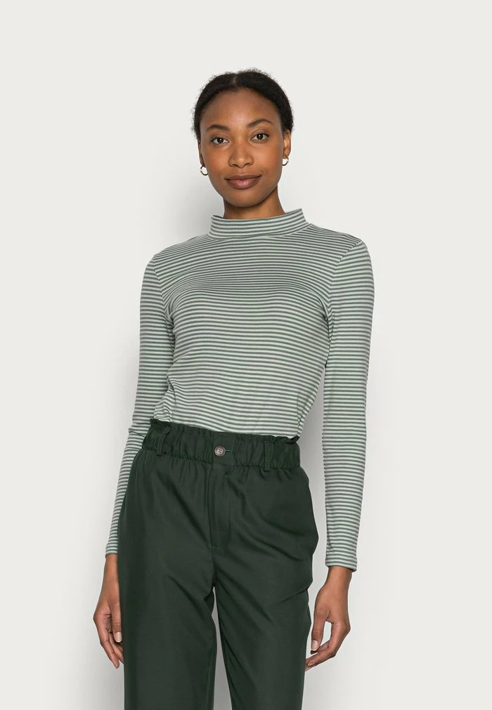 TOM TAILOR TURLTE NECK - Long Sleeved Top - Green Stripe 3 TOM TAILOR TURLTE NECK - Long Sleeved Top - Green Stripe