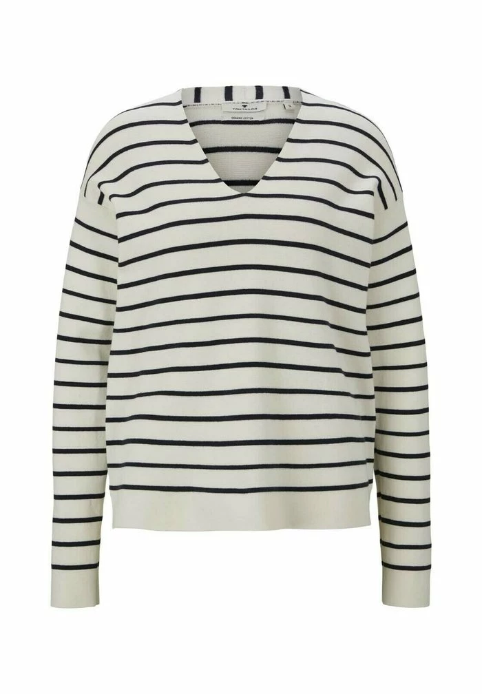 TOM TAILOR Jumper - Offwhite Navy Stripe 7 TOM TAILOR Jumper - Offwhite Navy Stripe - Image 5