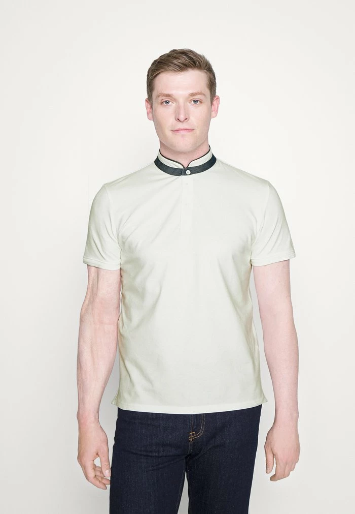 TOM TAILOR MAO COLLAR - Basic T-shirt - Off White 3 TOM TAILOR MAO COLLAR - Basic T-shirt - Off White