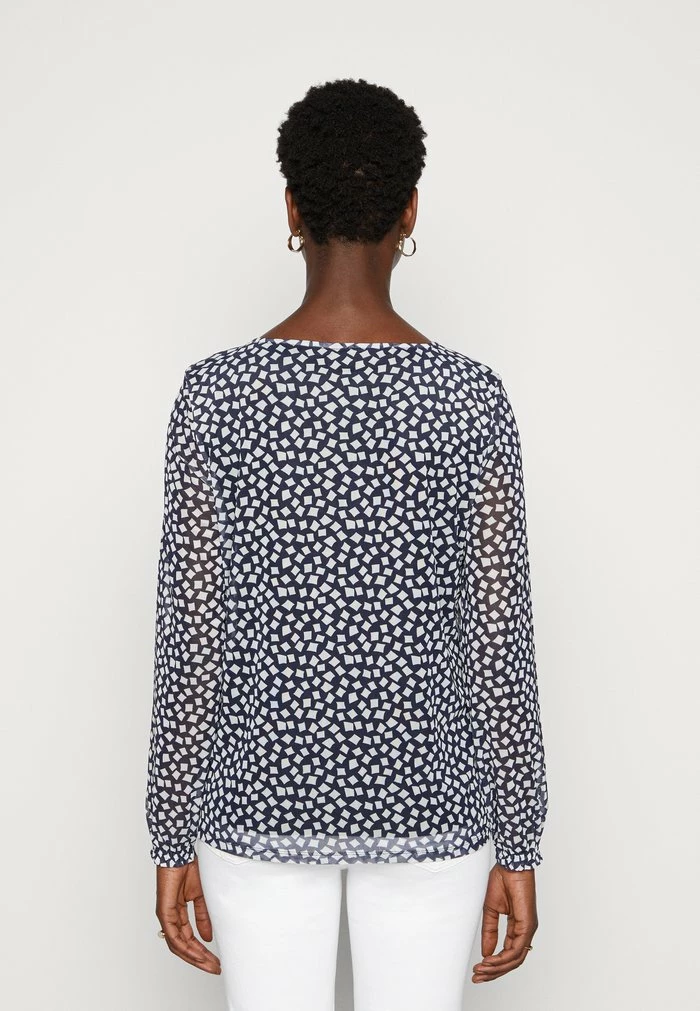 TOM TAILOR CREW NECK - Blouse - Navy Geometric Design 5 TOM TAILOR CREW NECK - Blouse - Navy Geometric Design - Image 3