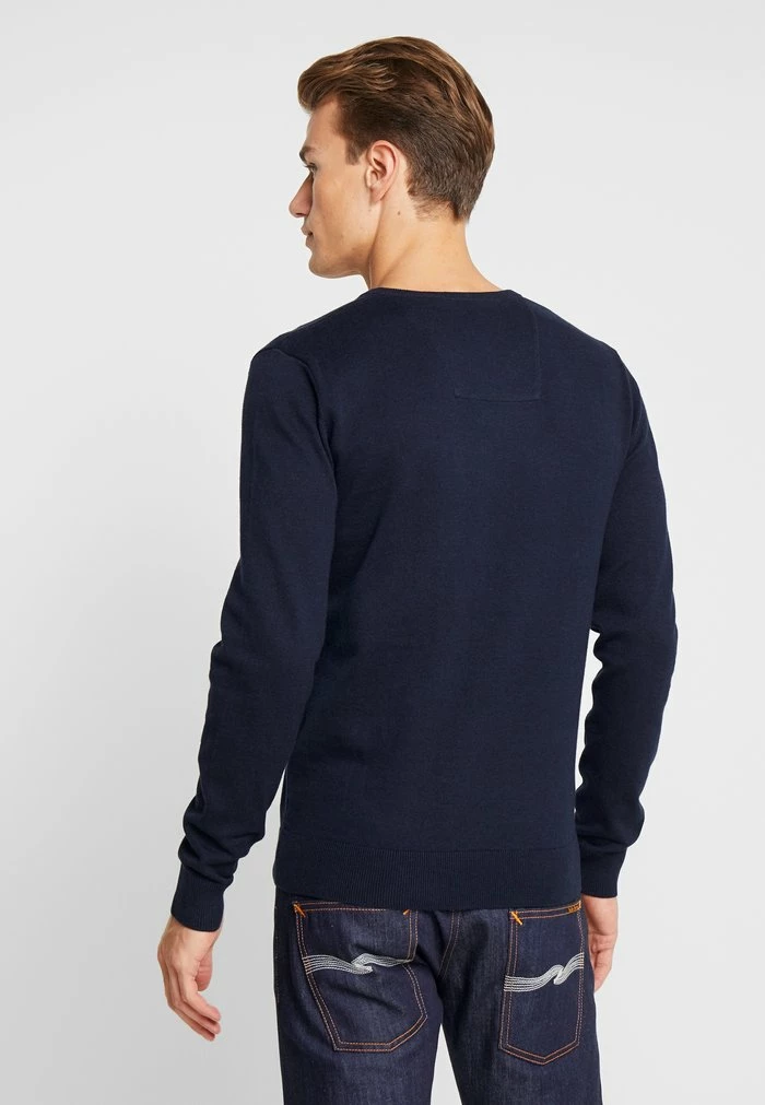 TOM TAILOR BASIC V NECK - Jumper - Navy Melange 5 TOM TAILOR BASIC V NECK - Jumper - Navy Melange - Image 3