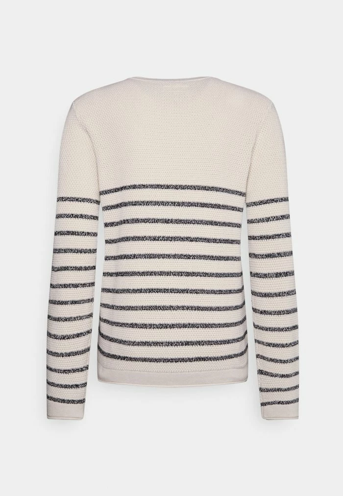 TOM TAILOR Jumper - Creme Navy Structured Stripe 4 TOM TAILOR Jumper - Creme Navy Structured Stripe - Image 2