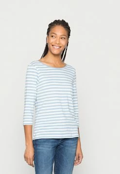 TOM TAILOR STRIPED - Long Sleeved Top - Blue/offwhite
