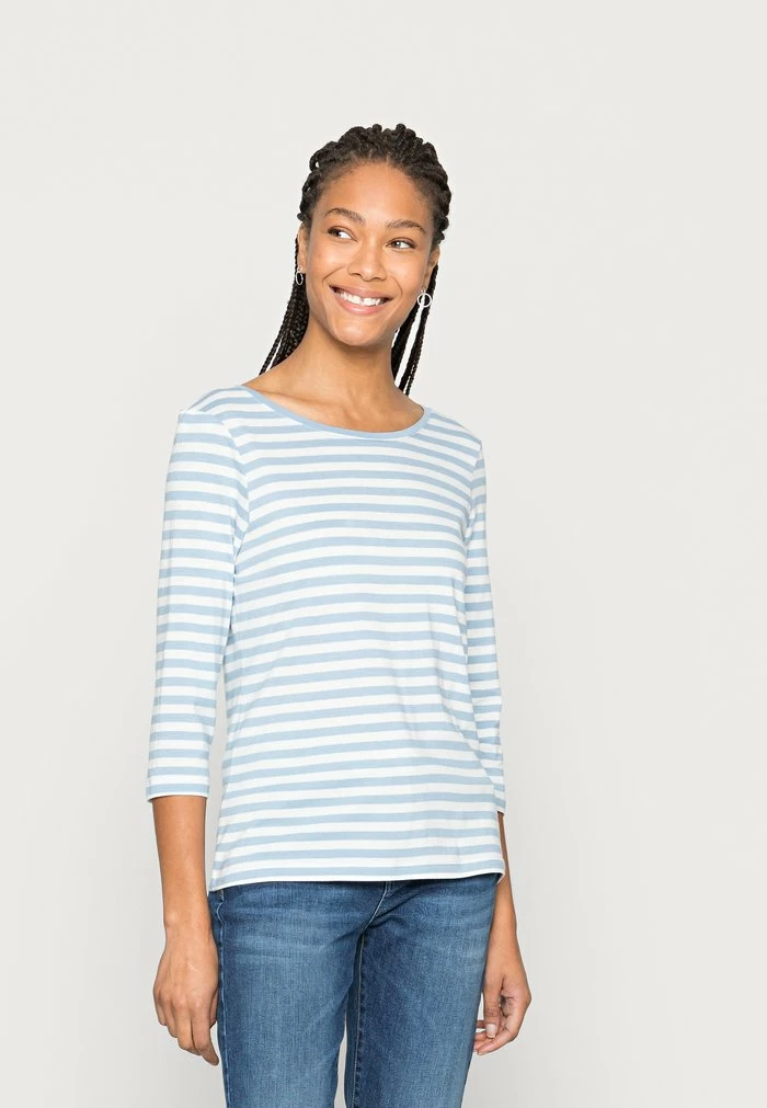 TOM TAILOR STRIPED - Long Sleeved Top - Blue/offwhite 3 TOM TAILOR STRIPED - Long Sleeved Top - Blue/offwhite