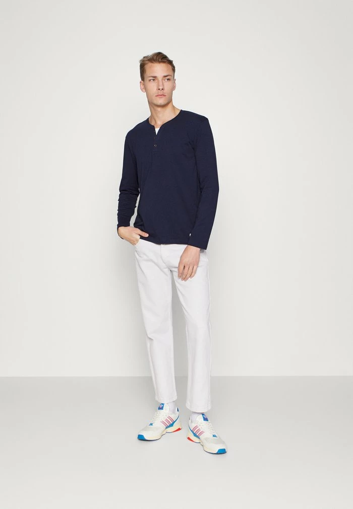 TOM TAILOR HENLEY CONTRAST - Long Sleeved Top - Sky Captain Blue 4 TOM TAILOR HENLEY CONTRAST - Long Sleeved Top - Sky Captain Blue - Image 2