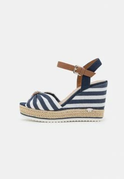 TOM TAILOR High Heeled Sandals - White/navy