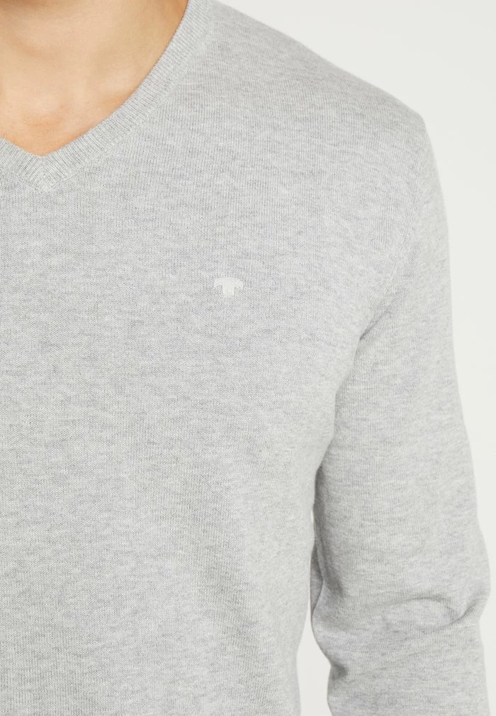 TOM TAILOR BASIC V NECK - Jumper - Light Soft Grey Melange 8 TOM TAILOR BASIC V NECK - Jumper - Light Soft Grey Melange - Image 6