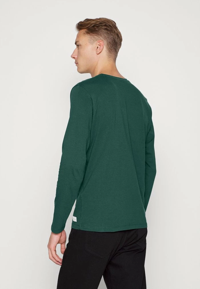 TOM TAILOR HENLEY CONTRAST - Long Sleeved Top - Dark Gable Green 5 TOM TAILOR HENLEY CONTRAST - Long Sleeved Top - Dark Gable Green - Image 3