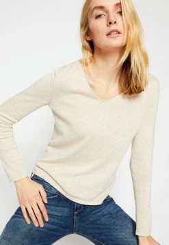 TOM TAILOR BASIC V NECK - Jumper - Desert Sand Melange -TOM TAILOR online store 831e8cca15474192b9be44b31f6d88e2