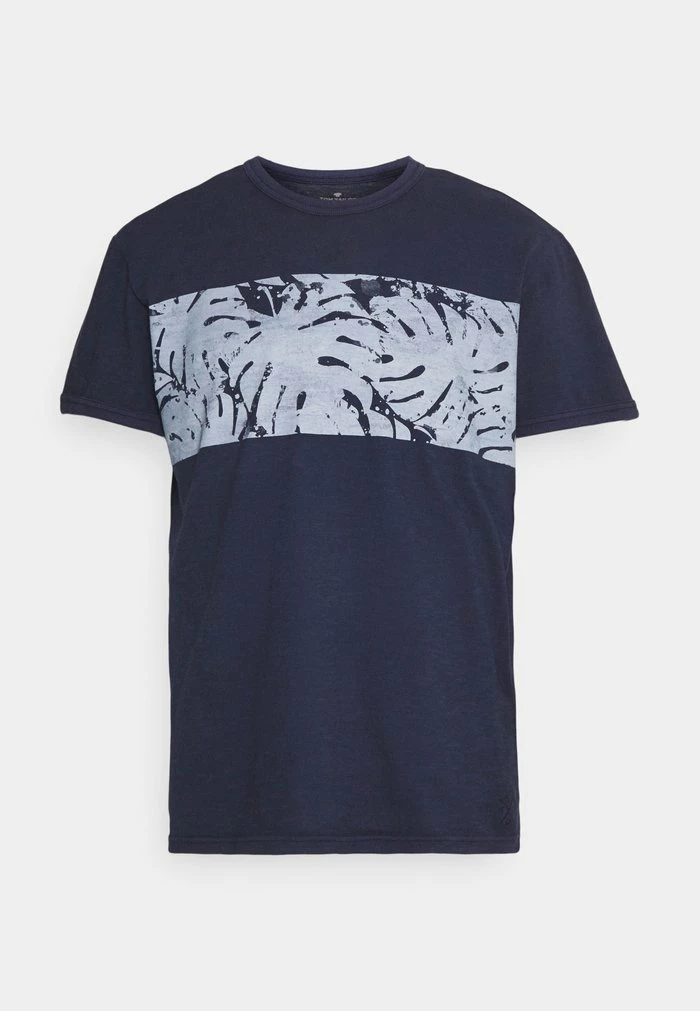 TOM TAILOR OVERDYED PANEL - Print T-shirt - Sailor Blue 6 TOM TAILOR OVERDYED PANEL - Print T-shirt - Sailor Blue - Image 4