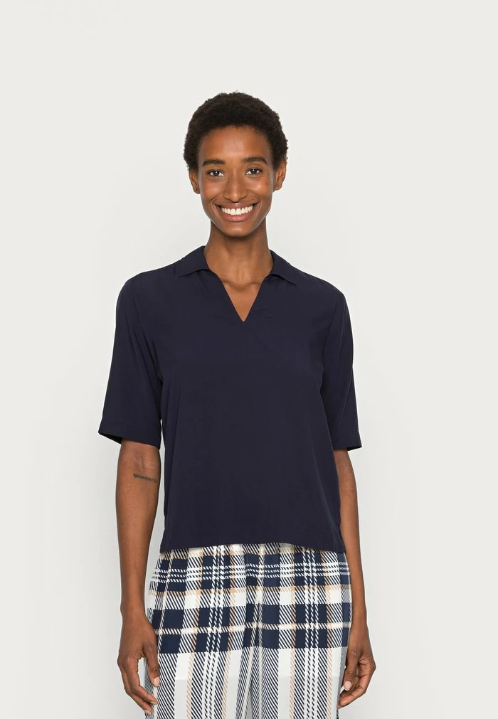 TOM TAILOR BLOUSE MODERN SHAPE - Blouse - Navy Midnight Blue 3 TOM TAILOR BLOUSE MODERN SHAPE - Blouse - Navy Midnight Blue