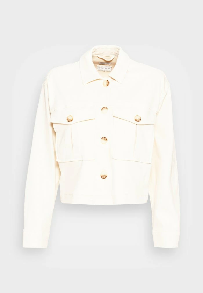 TOM TAILOR MODERN CROPPED JACKET - Denim Jacket - Soft Neutral Beige 6 TOM TAILOR MODERN CROPPED JACKET - Denim Jacket - Soft Neutral Beige - Image 4