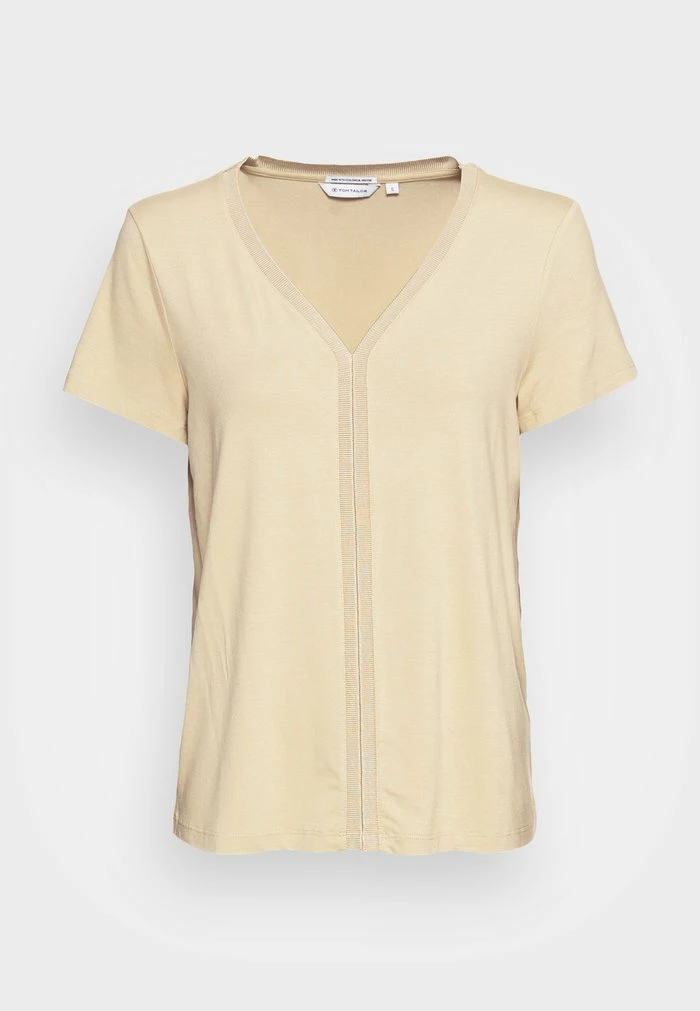 TOM TAILOR V NECK - Basic T-shirt - Light Moderate Olive 6 TOM TAILOR V NECK - Basic T-shirt - Light Moderate Olive - Image 4