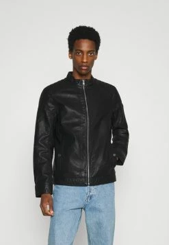 TOM TAILOR Faux Leather Jacket - Black