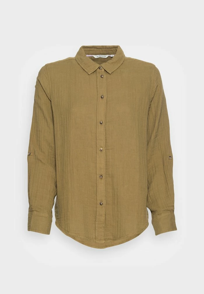 TOM TAILOR BLOUSE SOLID CRINKLE - Blouse - Strong Olive 6 TOM TAILOR BLOUSE SOLID CRINKLE - Blouse - Strong Olive - Image 4