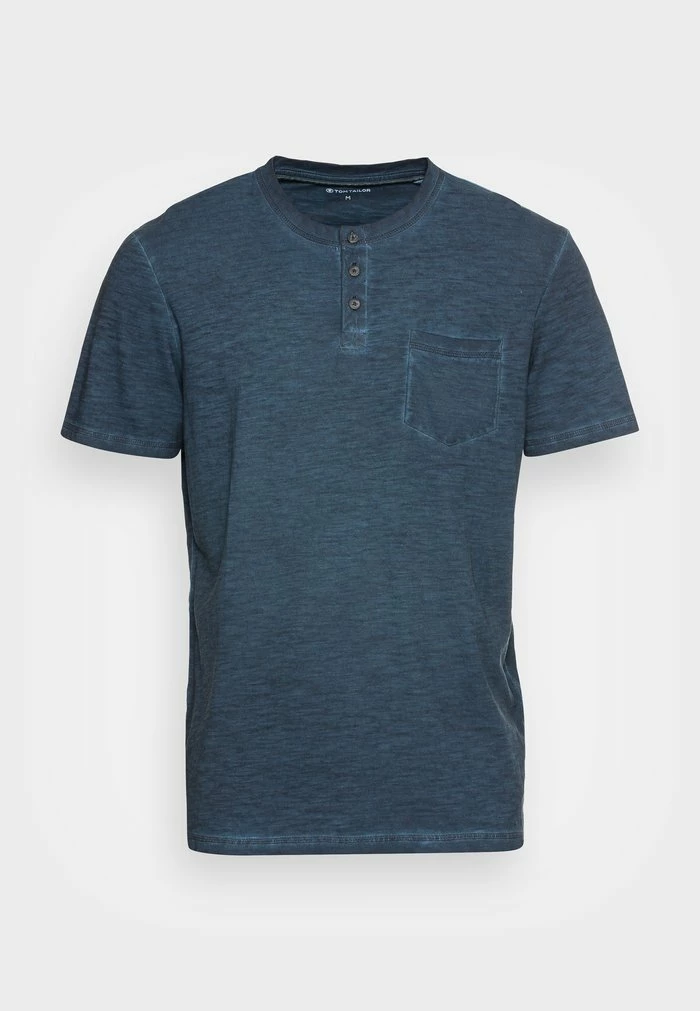 TOM TAILOR WASEHD HENLEY WITH POCKET - Basic T-shirt - Sky Captain Blue 6 TOM TAILOR WASEHD HENLEY WITH POCKET - Basic T-shirt - Sky Captain Blue - Image 4