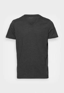TOM TAILOR V NECK TEE 2 PACK - Basic T-shirt - Dark Grey Melange