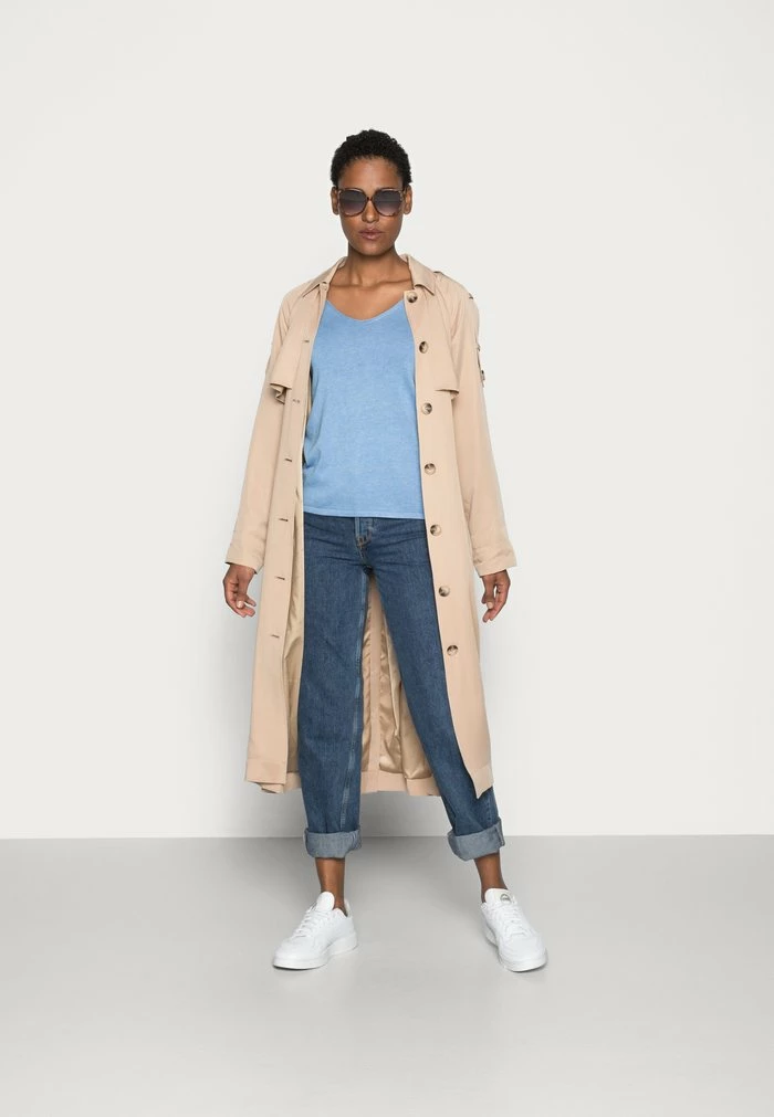 TOM TAILOR BASIC V NECK - Jumper - Sea Blue Melange 4 TOM TAILOR BASIC V NECK - Jumper - Sea Blue Melange - Image 2