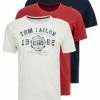 TOM TAILOR BASIC T-SHIRT 3 PACK - Print T-shirt - Blue