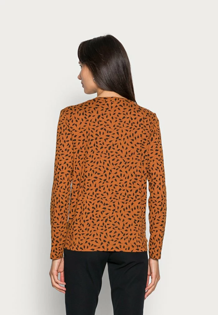 TOM TAILOR BUTTON PLACKET - Long Sleeved Top - Brown Leaf Design 5 TOM TAILOR BUTTON PLACKET - Long Sleeved Top - Brown Leaf Design - Image 3