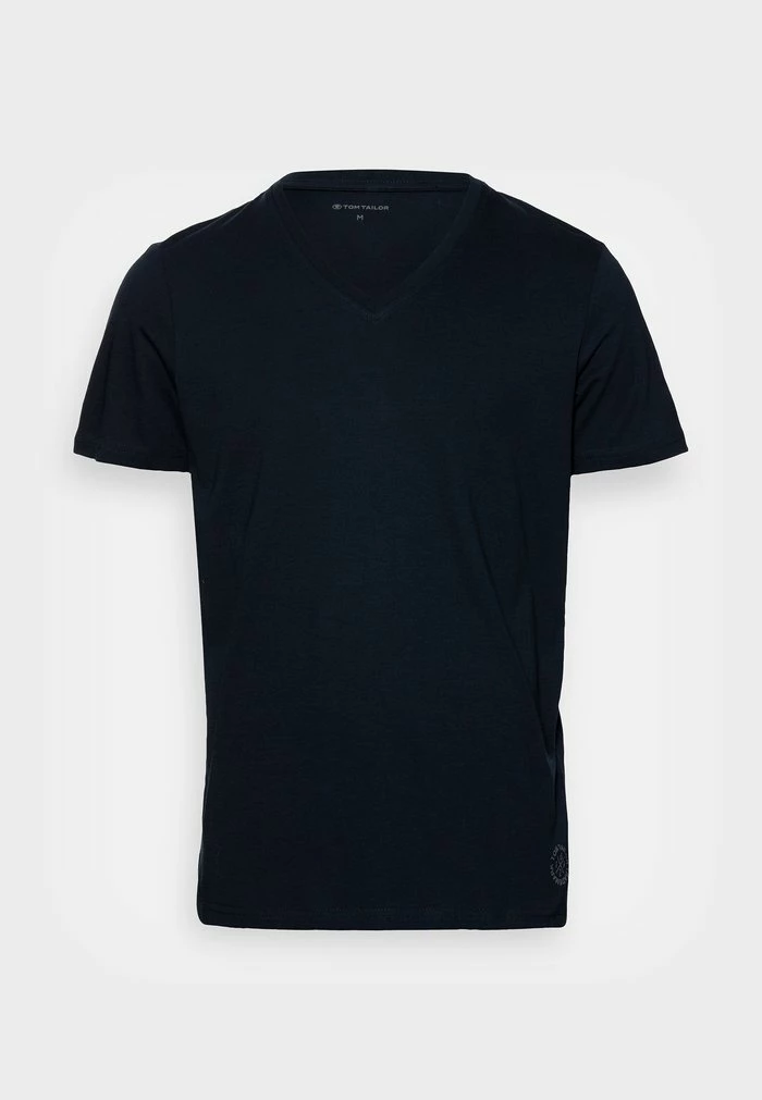 TOM TAILOR V NECK TEE 2 PACK - Basic T-shirt - Dark Blue 3 TOM TAILOR V NECK TEE 2 PACK - Basic T-shirt - Dark Blue