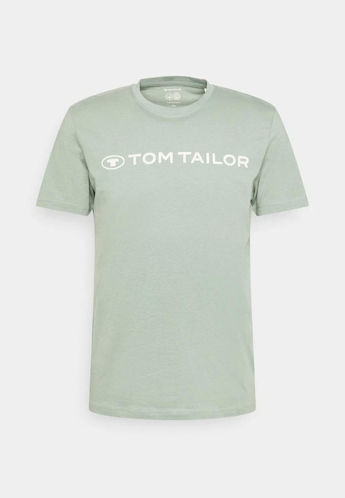 TOM TAILOR CREWNECK LOGO - Print T-shirt - Dark Smoke Green 6 TOM TAILOR CREWNECK LOGO - Print T-shirt - Dark Smoke Green - Image 4