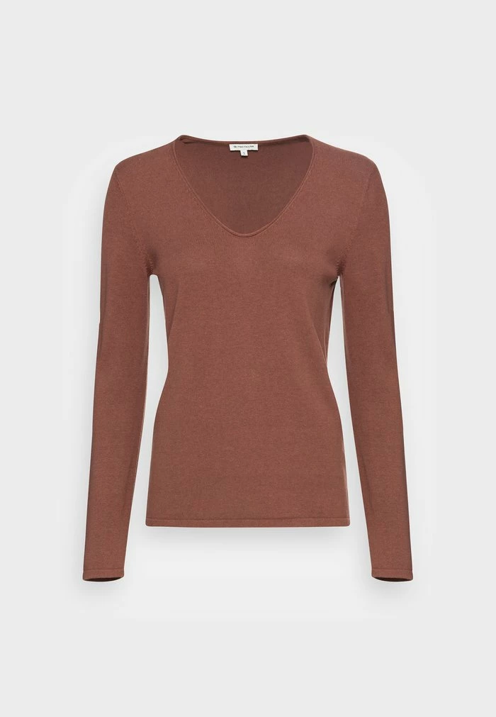 TOM TAILOR BASIC V NECK - Jumper - Grounded Brown 6 TOM TAILOR BASIC V NECK - Jumper - Grounded Brown - Image 4