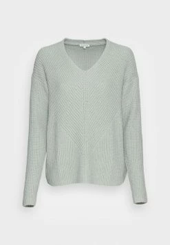TOM TAILOR V NECK - Jumper - Soft Greyish Green Melange -TOM TAILOR online store 9124a7a7a97b45fb9c697ed2853f64ae