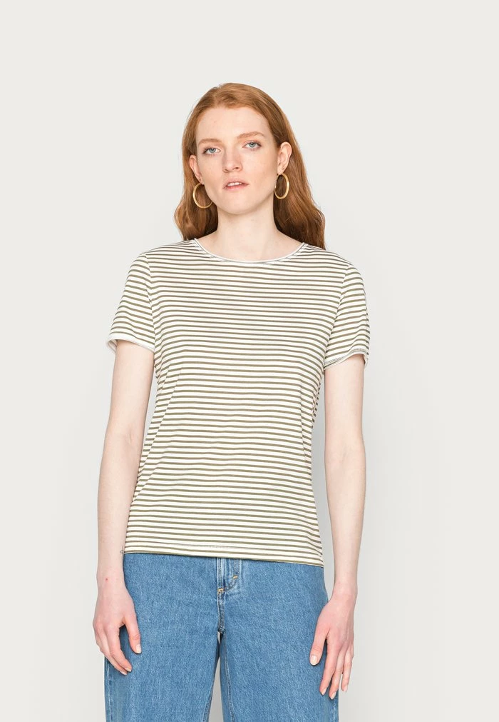TOM TAILOR Print T-shirt - Offwhite Olive 3 TOM TAILOR Print T-shirt - Offwhite Olive