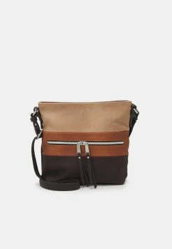 TOM TAILOR ELLEN SNAKE CROSS BAG - Across Body Bag - Mixed Brown