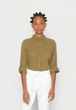 TOM TAILOR BLOUSE SOLID CRINKLE - Blouse - Strong Olive