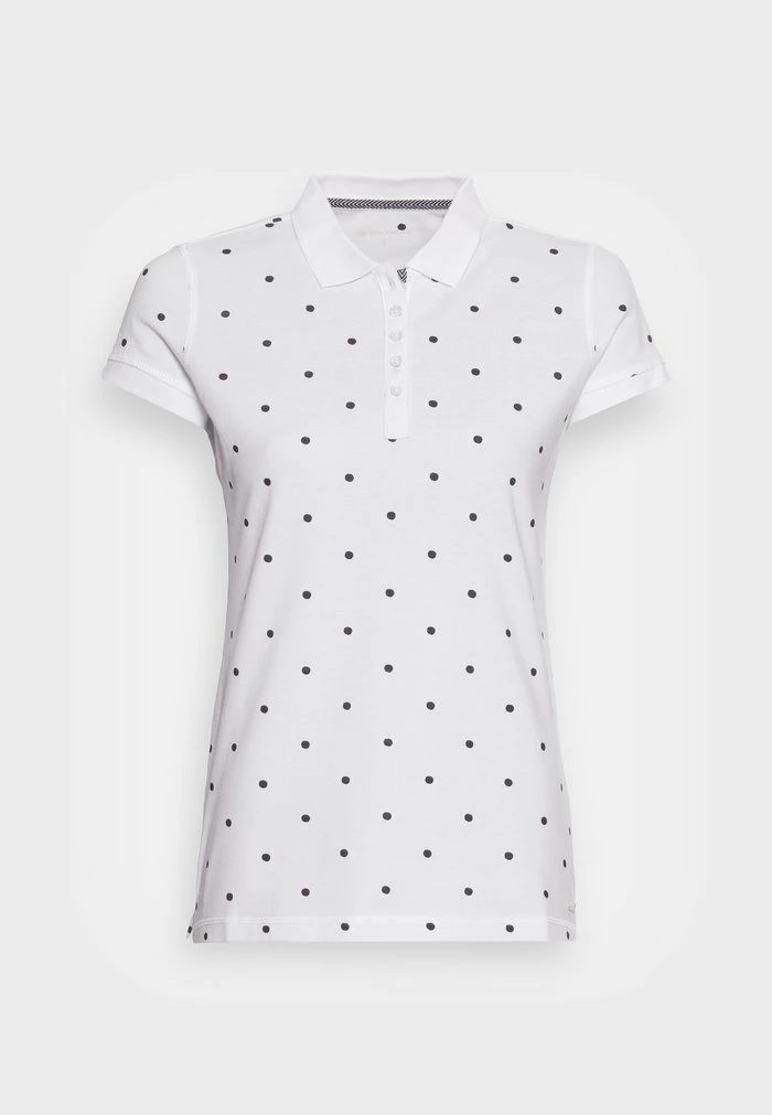 TOM TAILOR Polo Shirt - White Navy Dot Design 6 TOM TAILOR Polo Shirt - White Navy Dot Design - Image 4